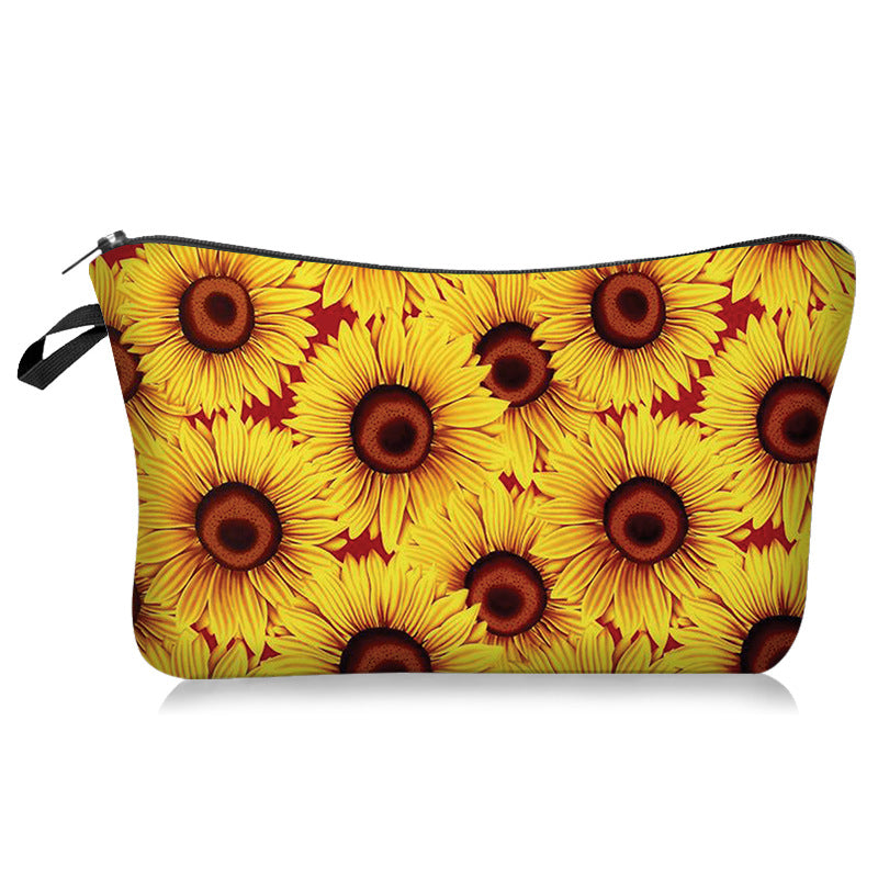 Wholesale Sunflower Series Polyester Cosmetic Bag